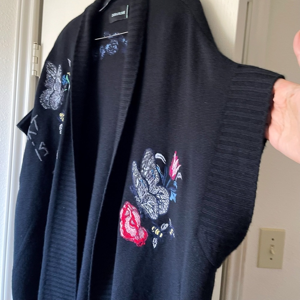 Zadig & Voltaire Indiany Embroidered Cashmere Cardigan Multicolor One Size EUC - Picture 4 of 14